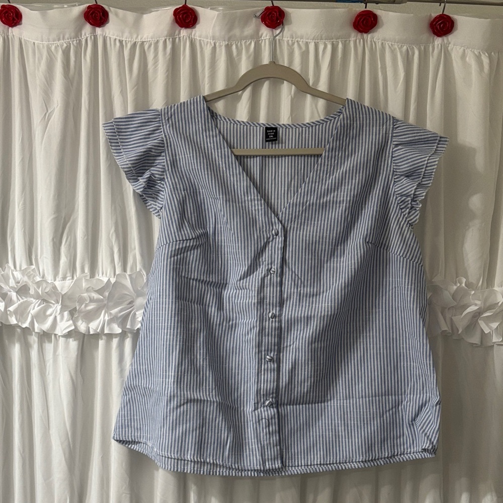 Blue Striped Women's Top